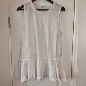 White Ruffled Tiered Sleeveless Tank Top